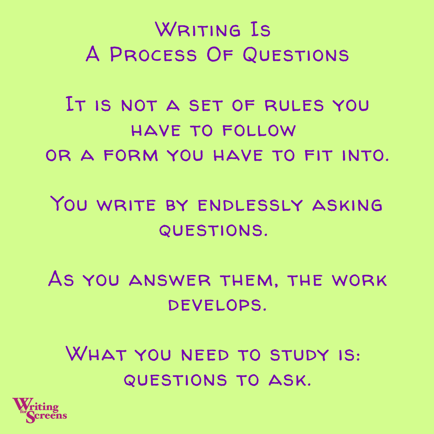 Writing Is A Process Of Questions